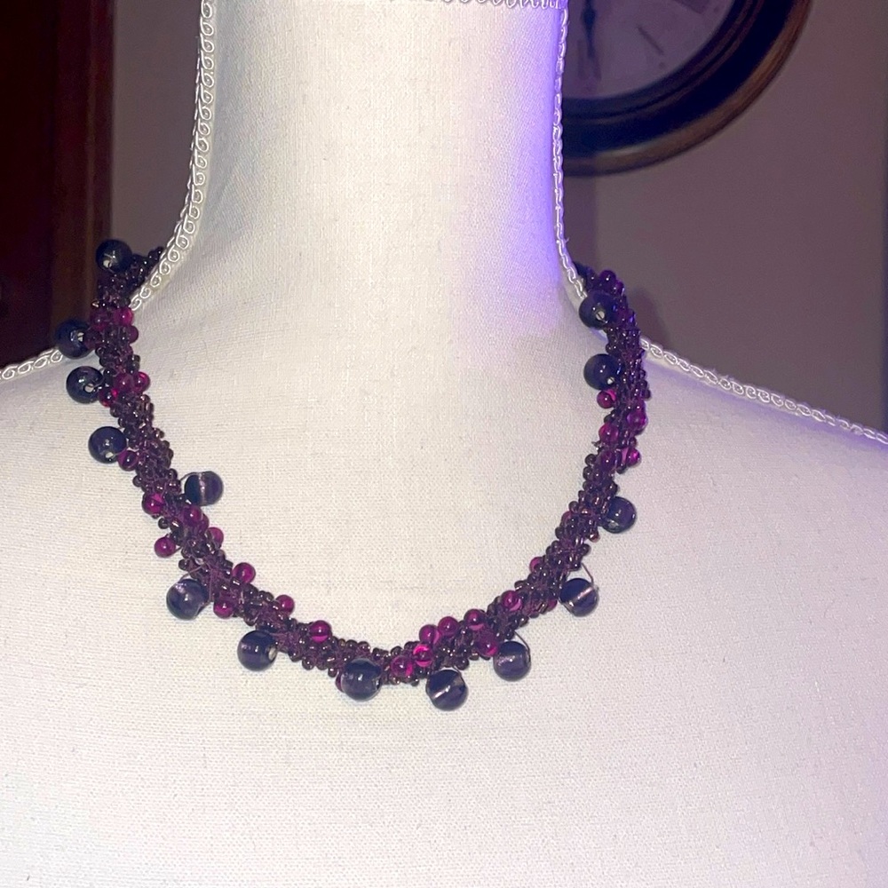 Purple Beaded Necklace